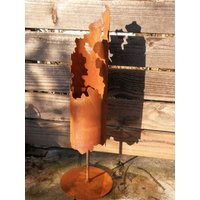 Edelrost Windlicht Fackel Kreta, Auf Sockel Gartendeko Rost Metall Deko Rostdeko von angelsgardendekoshop