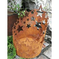 Edelrost Windlicht Sterne Starina Gartendeko Rostdeko Metall Laterne von angelsgardendekoshop