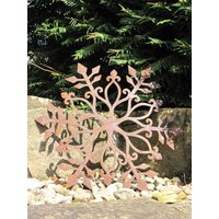 Filigraner Edelrost Schneekristall Laser Gartendeko Rost Metall Rostdeko Winter Weihnachten Filigraner Edelrost Schneekristall Laser Gartendeko Rost Metall Rostdeko Winter Weihnachten von angelsgardendekoshop
