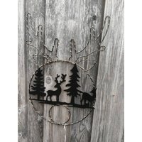 Led Kranz Zwei Rentiere Gartendeko Rost Winter Weihnachten Christmas von angelsgardendekoshop