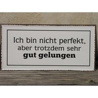 Shabby Chic Metallspruchschild "Perfekt" von angelsgardendekoshop