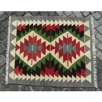 Kelim Teppich Handgewebter Oushak Wollteppich | 36 "' X 41' von angorarugstore