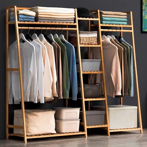 angrounps Schwerlast Kleiderständer Bambus, Freistehender Garderobenständer, Multifunktional Kleiderstange mit Regal,Garderobe für Schlafzimmer Flur, Einfache Montage,130x40x140cm angrounps Schwerlast Kleiderständer Bambus, Freistehender Garderobenständer, Multifunktional Kleiderstange mit Regal,Garderobe für Schlafzimmer Flur, Einfache Montage,130x40x140cm von angrounps