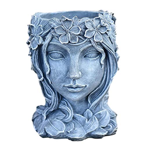 aniceday Gesicht Skulptur Garten Pflanztopf Büste Kopf Blumentopf Pflanztopf Gesicht Gesicht Pflanzer Sukkulenten Kaktus Blumentopf Harz Für Home Garten Büro Desktop Dekoration von aniceday