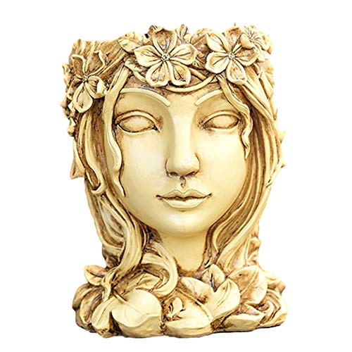 aniceday Gesicht Skulptur Garten Pflanztopf Büste Kopf Blumentopf Pflanztopf Gesicht Gesicht Pflanzer Sukkulenten Kaktus Blumentopf Harz Für Home Garten Büro Desktop Dekoration von aniceday