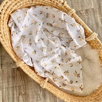 Musselintuch Mit Zitronen | Baumwolle Geburtsdecke Sommerdecke Musselin Babydecke Namen Kuscheldecke Geschenk Zur Geburt von anilino