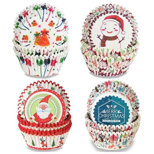 Weihnachts-Spezial! 400 Stück Merry Christmas Papier-Muffinförmchen - Das Must-Have für festliches Backen und Weihnachts-Partys! von animacoser