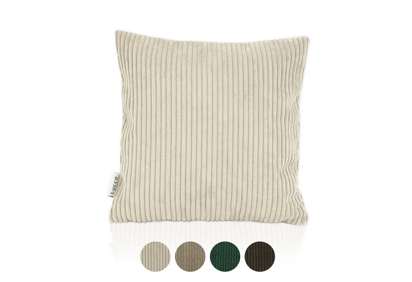 Lycce Dekokissen Kissenbezug aus trendigem Cordstoff (40x40cm), beige von Lycce