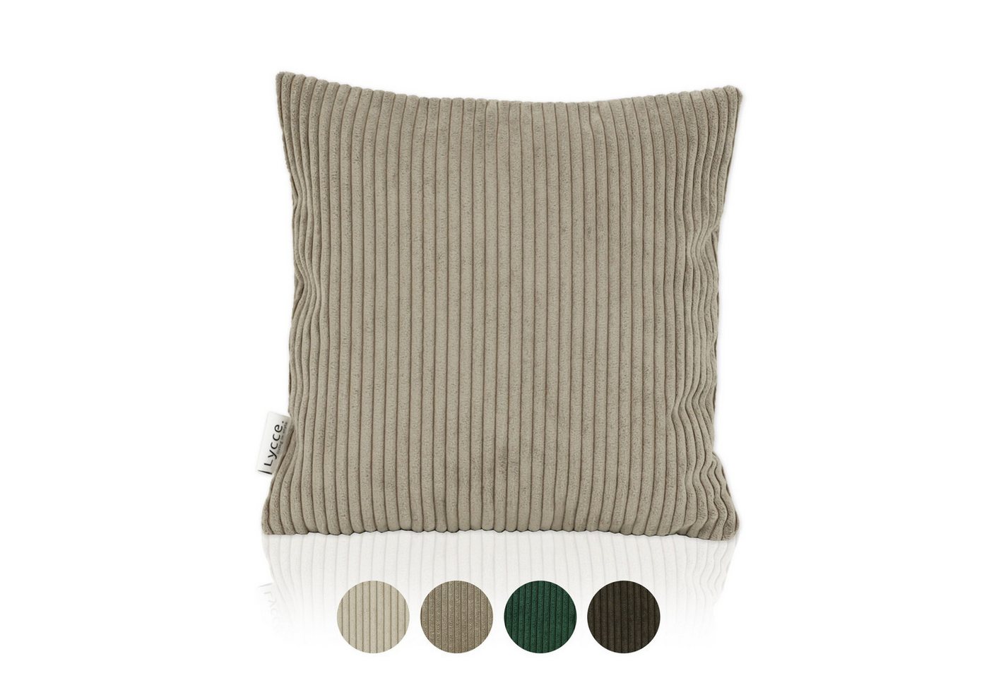 Lycce Dekokissen Kissenbezug aus trendigem Cordstoff (40x40cm), taupe von Lycce