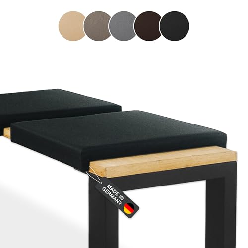 Lycce Bankauflage Klemmkissen 2 Leisten, Sitzkissen Kunstleder schwarz, Banktiefe 37 cm von Lycce