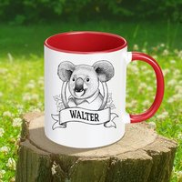 Personalisierbare Koala Tasse | Personalisierter Text Repräsentiere Einen Geliebten Menschen Mit Handgezeichnetem Tierportrait Tiervolksfamilie Bär von animalfolkfamily