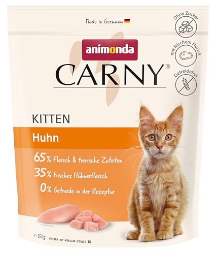 animonda Carny Katzen Trockenfutter für Kitten mit Huhn (1 x 350g), Kittenfutter trocken für wachsende Katzen ohne Zucker und Getreide mit Hühnerfleisch und Taurin von animonda Carny