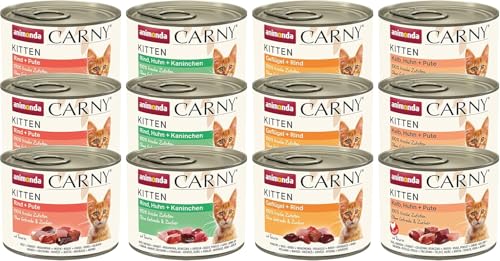 animonda Carny Kitten Variation für Katzenkinder (12 x 200 g), Kitten Nassfutter für wachsende Kätzchen, Katzenfutter ohne Getreide und Zucker, Katzennassfutter mit 100 % frischen Zutaten animonda Carny Kitten Variation für Katzenkinder (12 x 200 g), Kitten Nassfutter für wachsende Kätzchen, Katzenfutter ohne Getreide und Zucker, Katzennassfutter mit 100 % frischen Zutaten von animonda Carny
