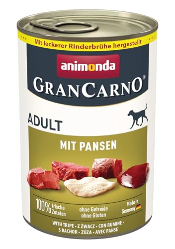 animonda GranCarno Hunde Nassfutter mit Pansen (6 x 400 g), getreidefreies Hundenassfutter ohne Zucker, für ausgewachsene Hunde, mit frischen fleischigen Zutaten animonda GranCarno Hunde Nassfutter mit Pansen (6 x 400 g), getreidefreies Hundenassfutter ohne Zucker, für ausgewachsene Hunde, mit frischen fleischigen Zutaten von Grancarno