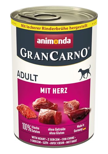 animonda GranCarno Hunde Nassfutter mit Herz (6 x 400 g), getreidefreies Hundenassfutter ohne Zucker, für ausgewachsene Hunde, mit frischen fleischigen Zutaten animonda GranCarno Hunde Nassfutter mit Herz (6 x 400 g), getreidefreies Hundenassfutter ohne Zucker, für ausgewachsene Hunde, mit frischen fleischigen Zutaten von Grancarno