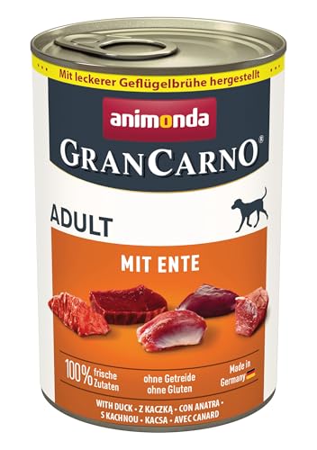 animonda GranCarno Hunde Nassfutter mit Ente (6 x 400g), getreidefreies Hundenassfutter ohne Zucker, für ausgewachsene Hunde, mit frischen fleischigen Zutaten animonda GranCarno Hunde Nassfutter mit Ente (6 x 400g), getreidefreies Hundenassfutter ohne Zucker, für ausgewachsene Hunde, mit frischen fleischigen Zutaten von Grancarno