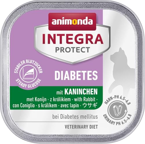 animonda INTEGRA PROTECT Diabetes mit Kaninchen (16 x 100 g), Katzennassfutter bei Diabetes mellitus, Katzen Diätfutter für zuckerkranke Katzen, Nassfutter ohne Zucker von Animonda Integra Protect