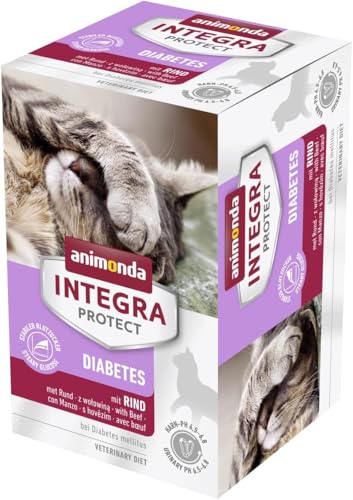 animonda INTEGRA PROTECT Diabetes mit Rind (6 x 100 g), Katzennassfutter bei Diabetes mellitus, Katzen Diätfutter für zuckerkranke Katzen, Nassfutter ohne Zucker animonda INTEGRA PROTECT Diabetes mit Rind (6 x 100 g), Katzennassfutter bei Diabetes mellitus, Katzen Diätfutter für zuckerkranke Katzen, Nassfutter ohne Zucker von Animonda Integra Protect