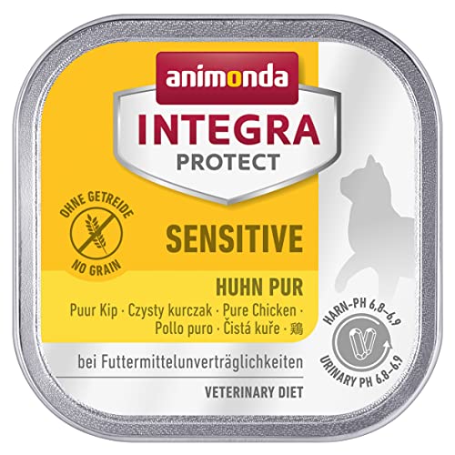 animonda Integra Protect Katze Sensitive, Diät Katzenfutter, Nassfutter bei Futtermittelallergie, Huhn Pur, 16 x 100 g von Animonda Integra Protect