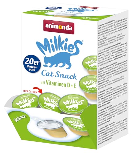 animonda Milkies Katzensnack mit Milch - Balance (4 x 20 Cups á 15 g), portinierte Milch Katzensnacks für Erwachsene Katzen von animonda Milkies