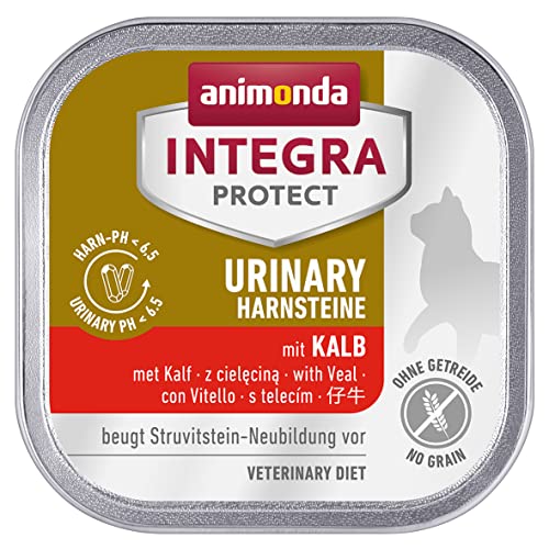 Animonda INTEGRA PROTECT Adult Urinary Struvitstein Nassfutter Katze, hochwertiges Premiere Katzenfutter Nass getreidefrei, Diätfuttermittel für Katzen, mit Kalb, 6 x 100g von animonda Vom Feinsten