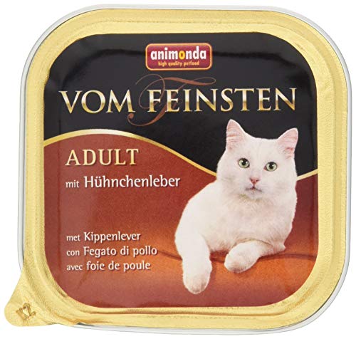 animonda vom Feinsten Katzenfutter nass mit Huhn + Meeresfrüchten (32 x 100g), getreidefreies Katzenfutter nass ohne Zucker, mit frischen, fleischigen Zutaten von animonda Vom Feinsten