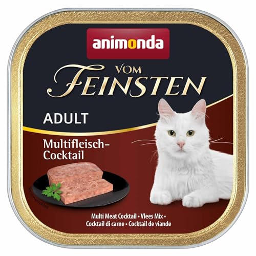 animonda Vom Feinsten Adult mit Multfleisch-Cocktail (32 x 100 g), Nassfutter für ausgewachsene Katzen, Katzenfutter ohne Getreide und Zucker, mit 100 % frischen, fleischlichen Zutaten animonda Vom Feinsten Adult mit Multfleisch-Cocktail (32 x 100 g), Nassfutter für ausgewachsene Katzen, Katzenfutter ohne Getreide und Zucker, mit 100 % frischen, fleischlichen Zutaten von animonda Vom Feinsten