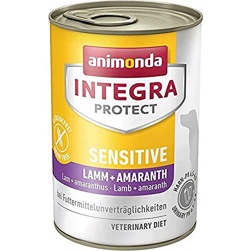 animonda INTEGRA PROTECT Hundefutter nass Sensitive Lamm + Amaranth (6 x 400g), bei Futtermittelunverträglichkeit, hochwertiges Diätalleinfutter für Hunde bei Futtermittelallergie von Animonda Integra Protect