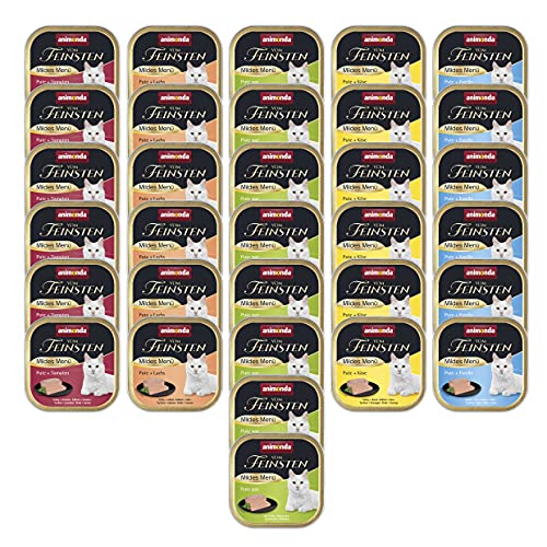 animonda vom Feinsten Mildes Menü Milde Vielfalt (32 x 100g), getreidefreies Katzenfutter nass ohne Zucker, leicht verdauliches Katzenfutter mit Putenfleisch von animonda Vom Feinsten