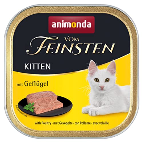 animonda Vom Feinsten Kitten, Nassfutter für wachsende Katzen im ersten Lebensjahr, mit Geflügel, 32 x 100 g von animonda Vom Feinsten