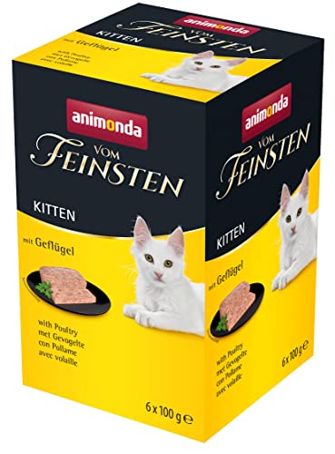 animonda Vom Feinsten Kitten, Nassfutter für wachsende Katzen im ersten Lebensjahr, mit Geflügel, 6 x 100 g von animonda Vom Feinsten