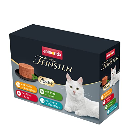animonda Vom Feinsten Adult Katzenfutter Mousse-Vielfalt (12 x 85 g), Nassfutter für ausgewachsene Katzen, ohne Getreide und Zucker, luftig zarte Konsistenz von animonda Vom Feinsten