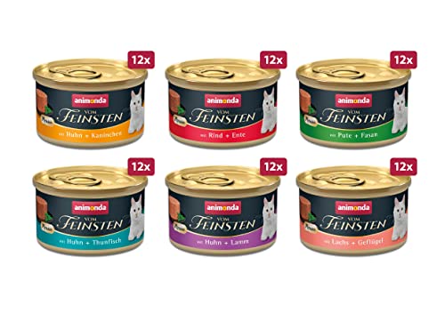 animonda Vom Feinsten Adult Katzenfutter Mousse-Vielfalt (72 x 85 g), Nassfutter für ausgewachsene Katzen, ohne Getreide und Zucker, luftig zarte Konsistenz von animonda Vom Feinsten