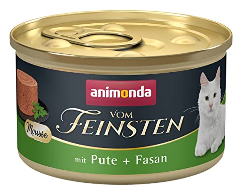 animonda vom Feinsten Mousse Katzenfutter nass Pute + Fasan (12 x 85g), getreidefreies Katzenfutter nass ohne Zucker, mit frischen, fleischigen Zutaten animonda vom Feinsten Mousse Katzenfutter nass Pute + Fasan (12 x 85g), getreidefreies Katzenfutter nass ohne Zucker, mit frischen, fleischigen Zutaten von animonda Vom Feinsten