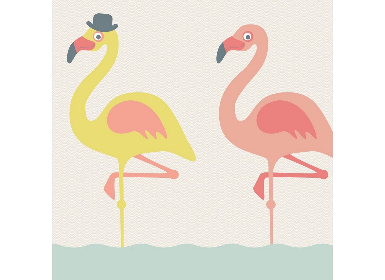 anna wand Bordüre Maxi-Bordüre Funny Flamingos - selbstklebend, Flamingos von anna wand