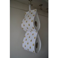 Gold Tropfen Aufdruck Toilettenpapier/Rollen Halter. Kleine Bad Ablage An Der Wand 2 Rollen/3 Rollen/4 Rollen/5 - Weiß Mit Tropfen von annascraft1