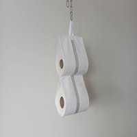 Toilettenpapierhalter Aus Stoff/1 - 6 Rollen Weiß Oder Schwarz Mit Silber Funkelndem Diamantband von annascraft1