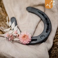 Kleines Echtes Hufeisen Trockenblumen Rosa Pferd Pony Glücksbringer Reiter Pferdemädchen Vicky Hkp 006 von annaundfelix