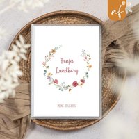 Personalisierte Zeugnismappe Blumen Rot Gelb Geschenkidee Einschulung Schulkind Junge Mädchen Mappe Für Zeugnisse Sp 303 von annaundfelix
