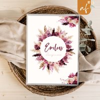 Personalisierte Zeugnismappe Boho Blumen Geschenkidee Einschulung Schulkind Junge Mädchen Mappe Für Zeugnisse Sp 0102 von annaundfelix
