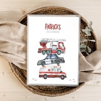 Personalisierte Zeugnismappe Feuerwehr Polizei Geschenkidee Einschulung Schulkind Junge Mädchen Mappe Für Zeugnisse Sp 0134 von annaundfelix