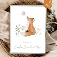 Personalisierte Zeugnismappe Fuchs Waldtiere Geschenkidee Einschulung Schulkind Junge Mädchen Mappe Für Zeugnisse Sp 0121 von annaundfelix