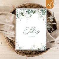 Personalisierte Zeugnismappe Grüne Blätter Geschenkidee Einschulung Schulkind Junge Mädchen Mappe Für Zeugnisse Sp 0143 von annaundfelix
