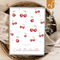 Personalisierte Zeugnismappe Kirsche Blumen Geschenkidee Einschulung Schulkind Junge Mädchen Mappe Für Zeugnisse Sp 0112 von annaundfelix