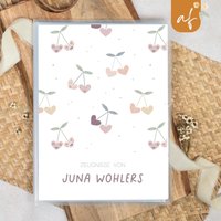Personalisierte Zeugnismappe Kirschen Geschenkidee Einschulung Schulkind Junge Mädchen Mappe Für Zeugnisse Sp 0240 von annaundfelix