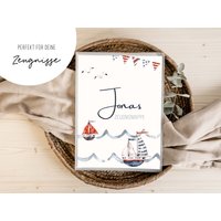 Personalisierte Zeugnismappe Meer Schiff Geschenkidee Einschulung Schulkind Junge Mädchen Mappe Für Zeugnisse Sp 0149 von annaundfelix