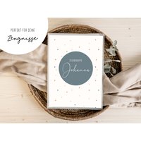 Personalisierte Zeugnismappe Punkte Blau Geschenkidee Einschulung Schulkind Junge Mädchen Mappe Für Zeugnisse Sp 0160 von annaundfelix