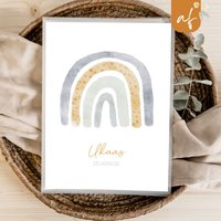 Personalisierte Zeugnismappe Regenbogen Blau Geschenkidee Einschulung Schulkind Junge Mädchen Mappe Für Zeugnisse Sp 0114 von annaundfelix