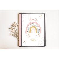 Personalisierte Zeugnismappe Regenbogen Rosa Geschenkidee Einschulung Schulkind Junge Mädchen Mappe Für Zeugnisse Sp 0066 von annaundfelix