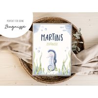 Personalisierte Zeugnismappe Seepferdchen Meer Geschenkidee Einschulung Schulkind Junge Mädchen Mappe Für Zeugnisse Sp 0144 von annaundfelix
